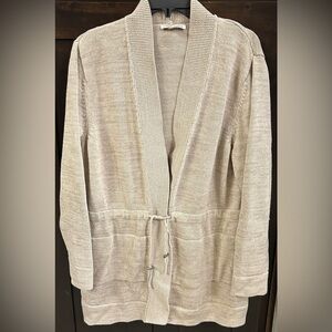 Coldwater Creek Beige Open-Front Knit Cardigan